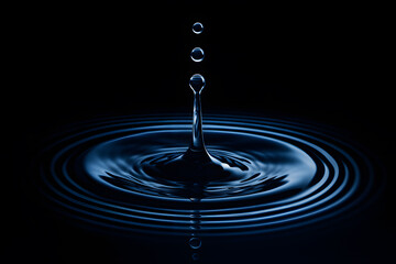 Water Droplet Impact Creating Ripples