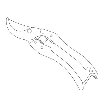 black and white garden shears clip art preview