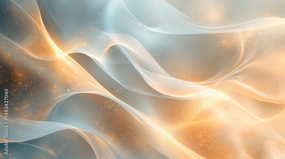 Poster abstract, ethereal design with flowing light and color.