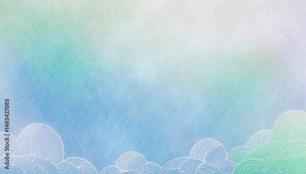 Fototapete  pastel dandelion seed pattern on soft gradient background for web design, branding, print, and digital art texture