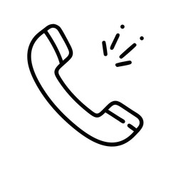 Obraz premium Telephone Receiver Ringing Icon Representing Incoming Call Alert, Communication Signal, and Telephonic Notification