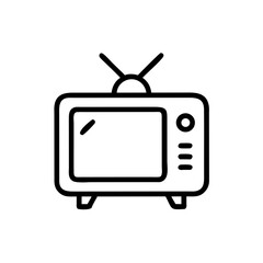 Television Icon Representing Hotel Entertainment, In-Room Media Access, and Guest Leisure Services