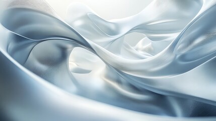 Abstract shapes with flowing, metallic forms.