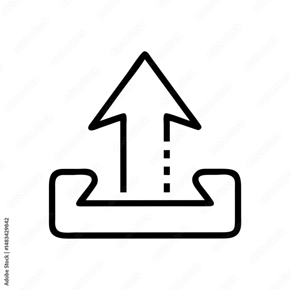 Poster Upward Arrow for Upload Icon Representing File Transfer, Data Submission, and Cloud Upload Functionality