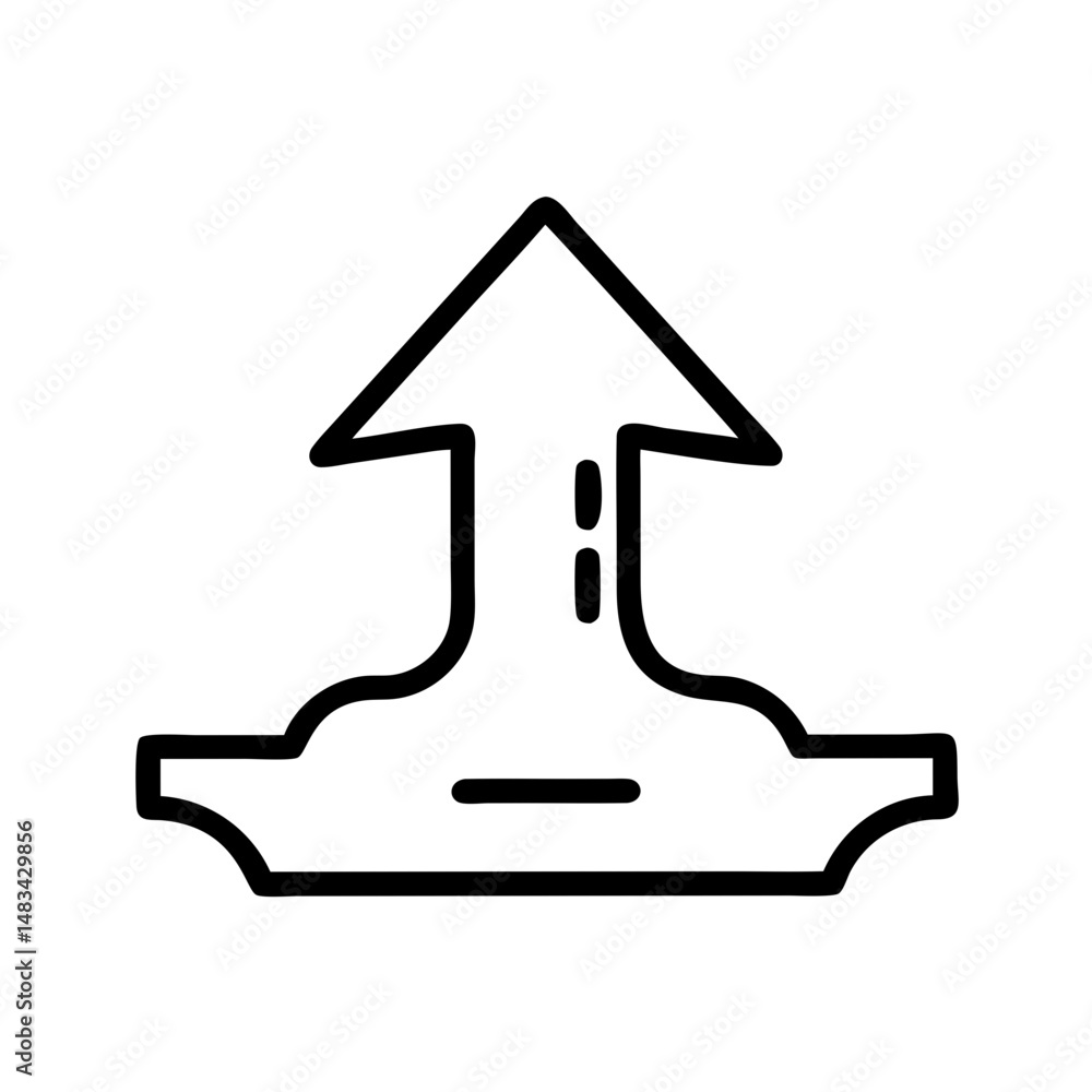 Poster Upward Arrow for Upload Icon Representing File Transfer, Data Submission, and Cloud Upload Functionality