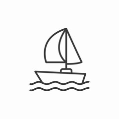 sailboat on water ship icon sign vector