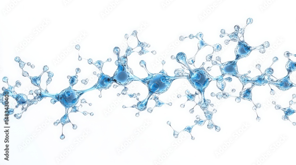 Poster abstract representation of interconnected molecules.