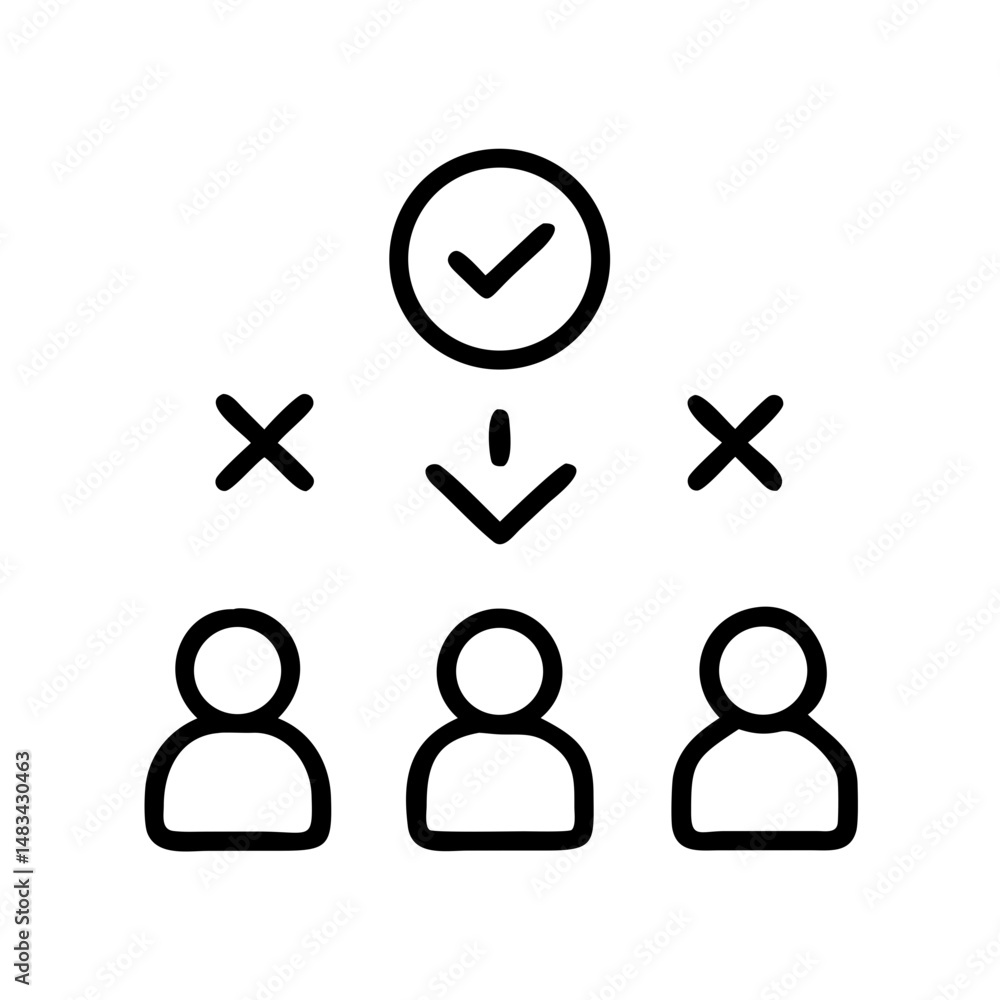Poster User Connection with Decision Icons Representing Interactive Choice, Social Input, and Network-Based Decision Making