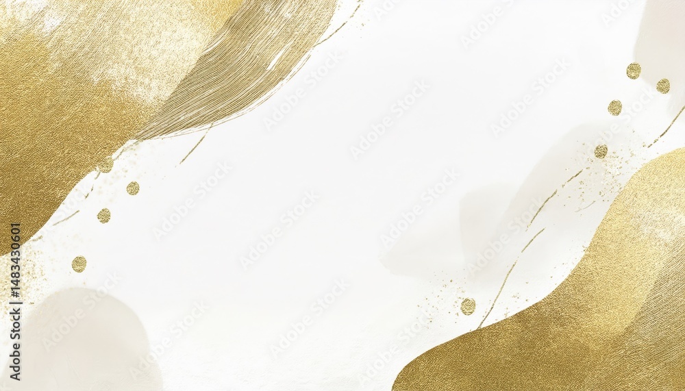 Poster luxury gold watercolor abstract background with elegant metallic textures and soft beige brush strokes for branding or invitation design