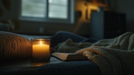 Warm bedroom night scene