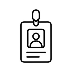 Obraz premium Vertical ID Badge Icon Representing Employee Identification, Access Pass, and Personal Name Tag