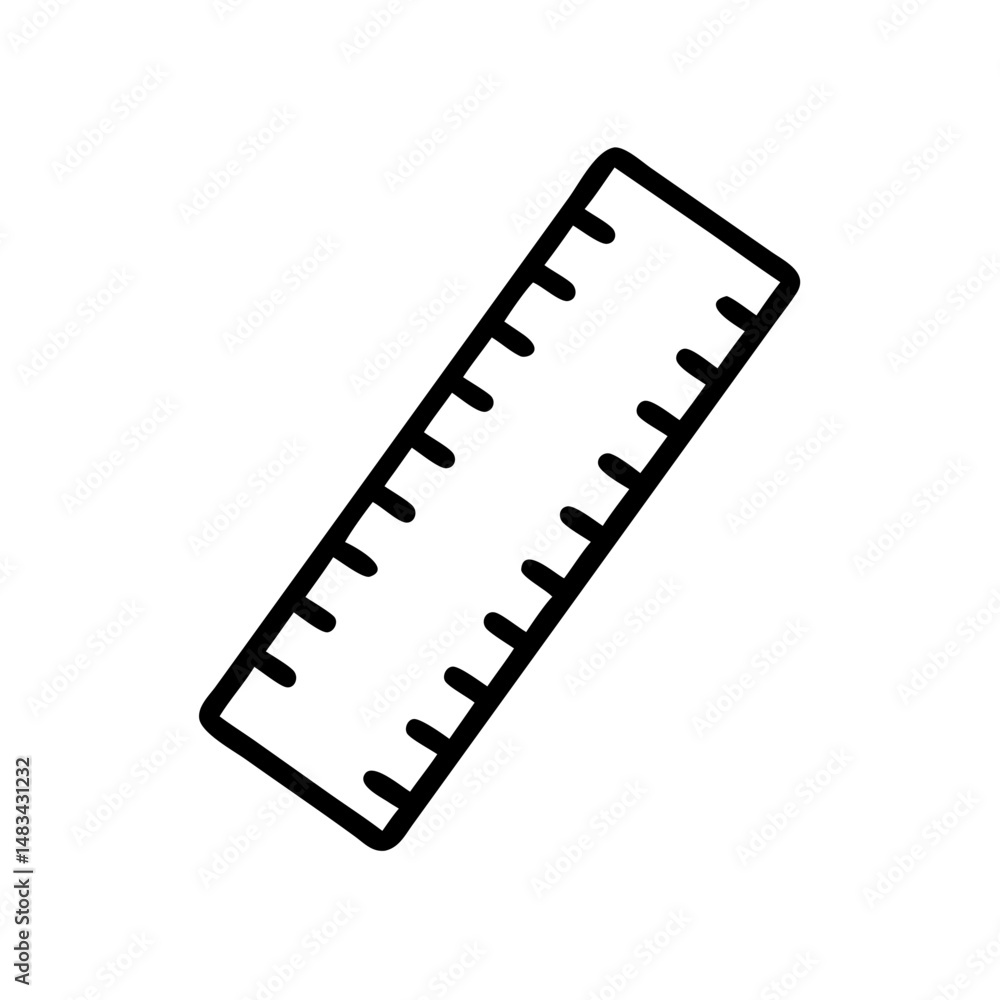 Poster Vertical Ruler Icon Representing Measurement Tool, Length Indicator, and Precision Scale for Design and Construction