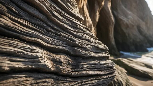 Found rock formations at the shoreline.