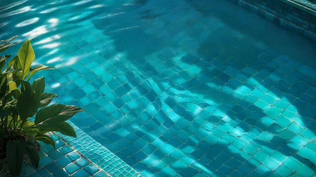 Bird's-eye view of a swimming pool.
