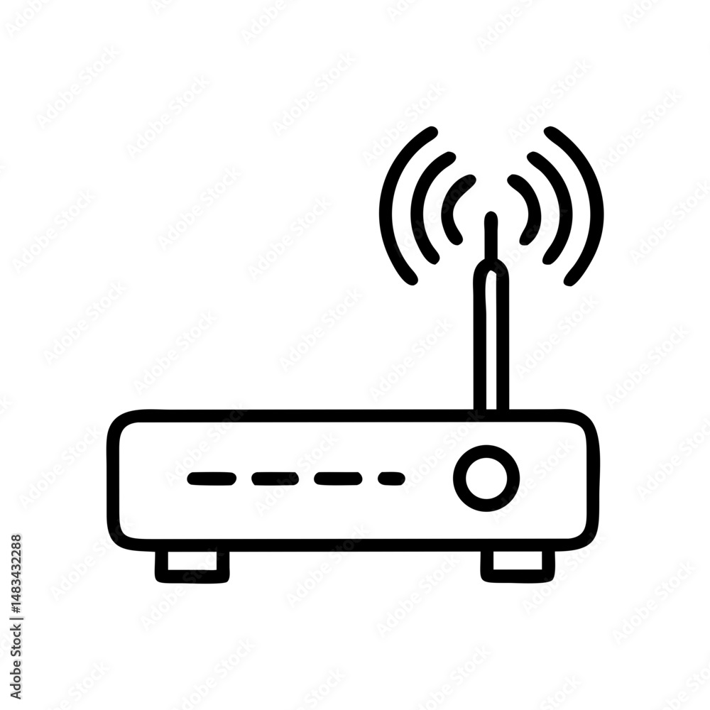 Poster Wi-Fi Router Icon Representing Office Network Connectivity and Wireless Internet Access Device