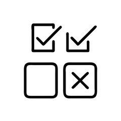 Yes and No Box Icon Representing Binary Choice and Decision Making