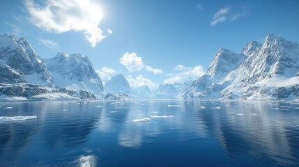 Arctic landscape with serene reflection