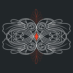 An illustration of a vectors different type of  flowers, traditional and cultural alpona design in continuous line art drawing style.