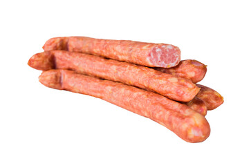 Light smoked sausages for grill with cut