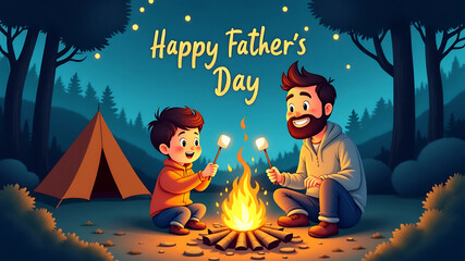Father and Son Camping: Happy Father's Day Celebration