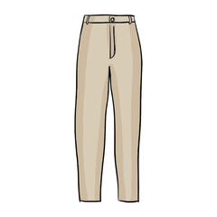 Men&rsquo;s casual fashion set with polo shirt, beige pants, sneakers, sunglasses, and watch. Hand-drawn illustration for style, fashion, or lifestyle content