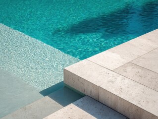 Modern Pool Steps, Elegant Stone Design