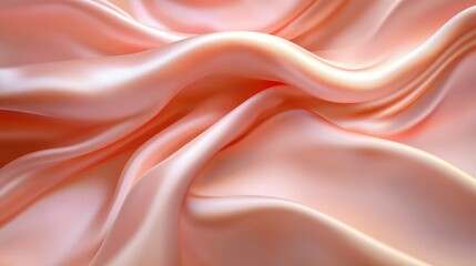 Obraz premium Peach-toned silk fabric with flowing folds.