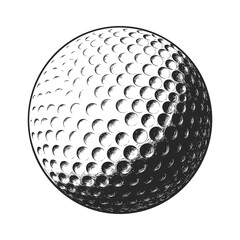 Stylized monochrome golf ball illustration