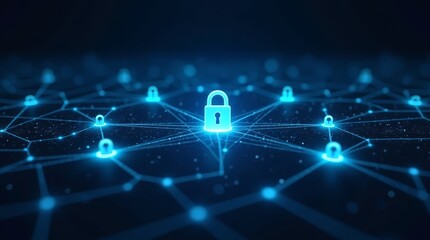 Obraz premium Cybersecurity API Node Structure Background 