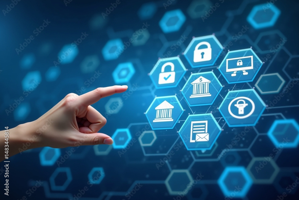 Aufkleber cyber security concept. secure internet access future technology and cybernetics, user privacy secur