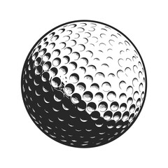 Golf ball, black and white graphic