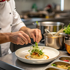 chef preparing food in restaurant