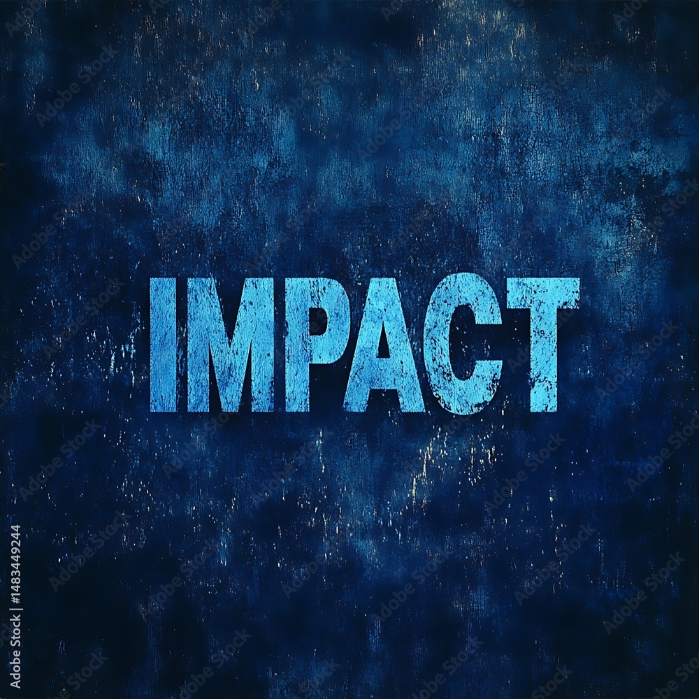 Aufkleber blue impact: a strong message on a distressed texture background for graphic design and visual commu