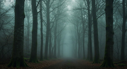 Fototapeta premium Foggy Forest Trail