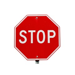 Obraz premium Red stop sign isolated on transparent background, use cases