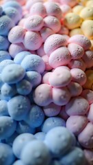 Colorful 3D Cloudscape with Geometric Shapes