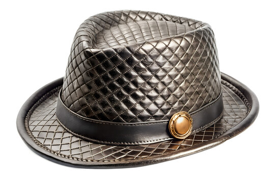 Charcoal leather fedora designed for bold modern looks with a rugged edge  