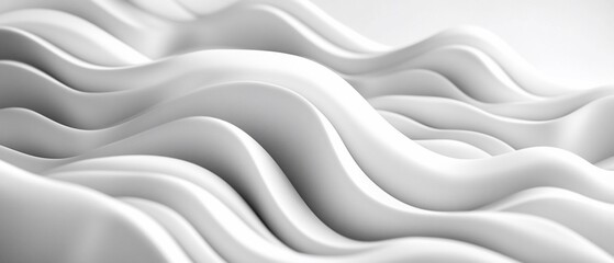 Obraz premium Serene white smooth waves flow seamlessly