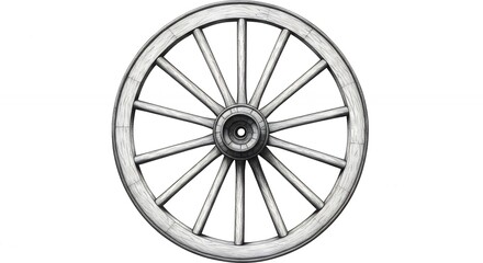 Classic spoked wheel design illustration