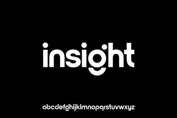 Fototapeta premium word of insight . modern minimalist clean alphabet font. lowercase bold typography vector illustration design