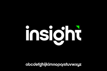 Obraz premium word of insight . modern minimalist clean alphabet font. lowercase bold typography vector illustration design