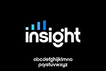 word of insight . modern minimalist clean alphabet font. lowercase bold typography vector illustration design