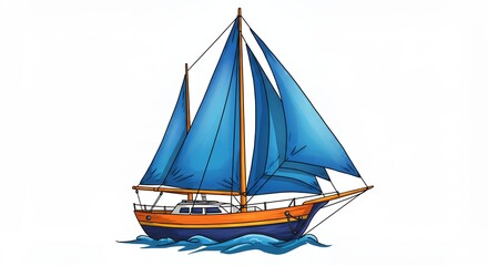 Obraz premium Colorful sailing ship illustration