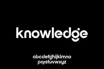 word of knowledge . modern minimalist clean alphabet font. lowercase bold typography vector illustration design