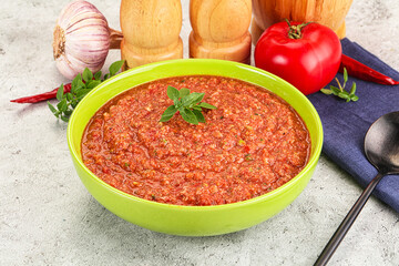 Cold vegan tomato soup Gazpacho