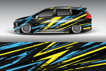 Obraz premium Vibrant Car Wrap Design with Striking Patterns