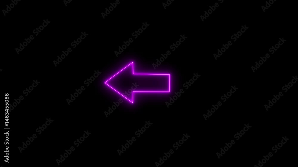Poster abstract directional arrow animation. left moving arrows to the side arrow icon animation on black b