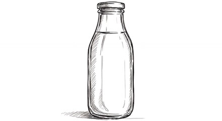 Glass milk bottle illustration