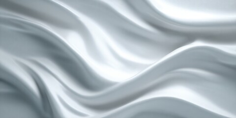 Fototapeta premium Smooth white satin fabric with soft flowing folds and gentle light shadows 