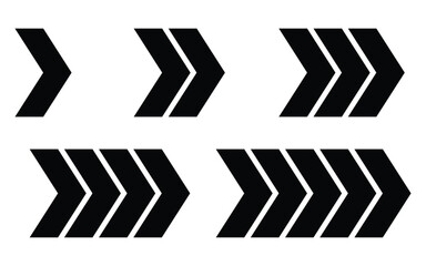 collection  of right arrow icon vector illustration